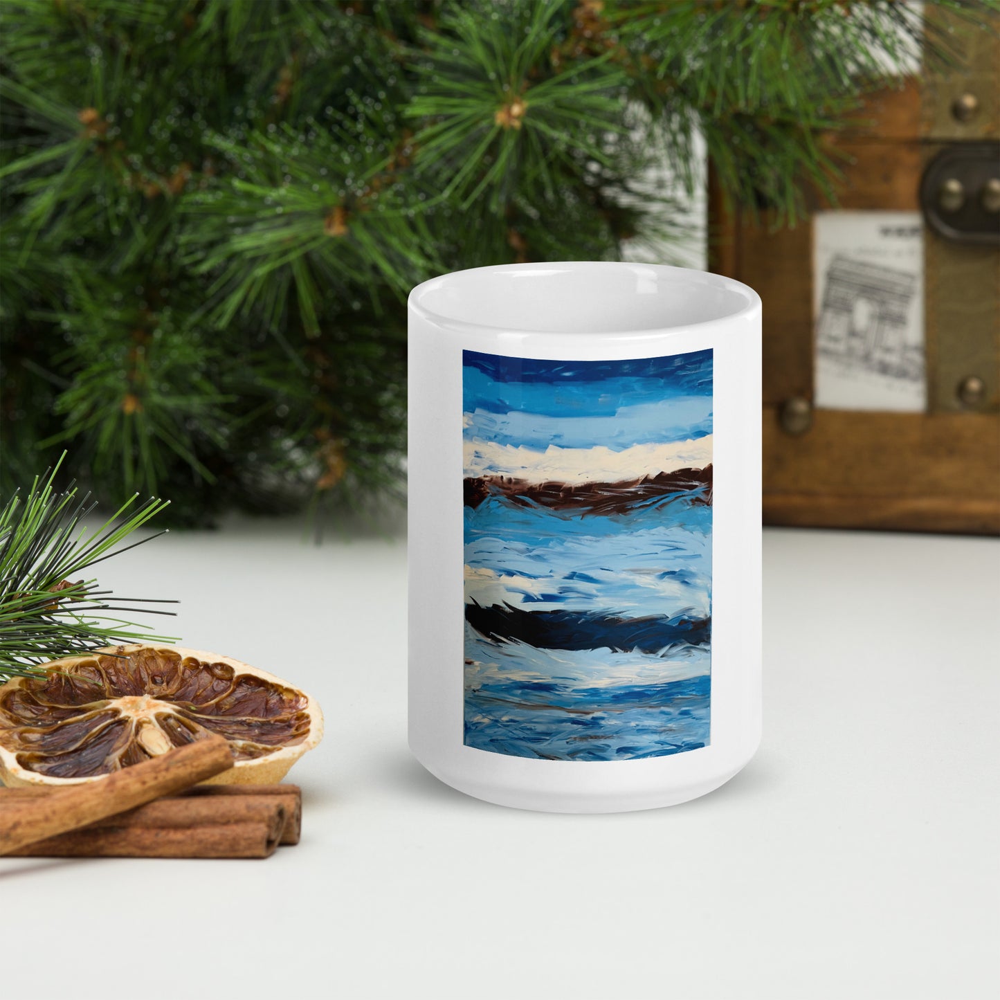 White glossy mug