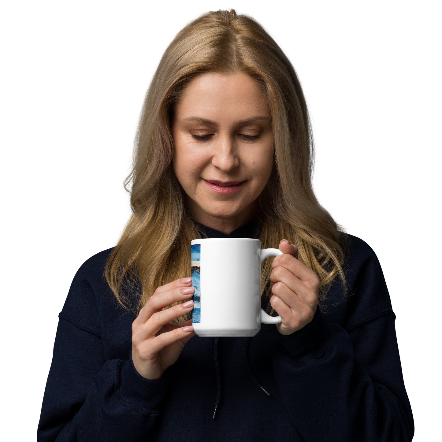 White glossy mug
