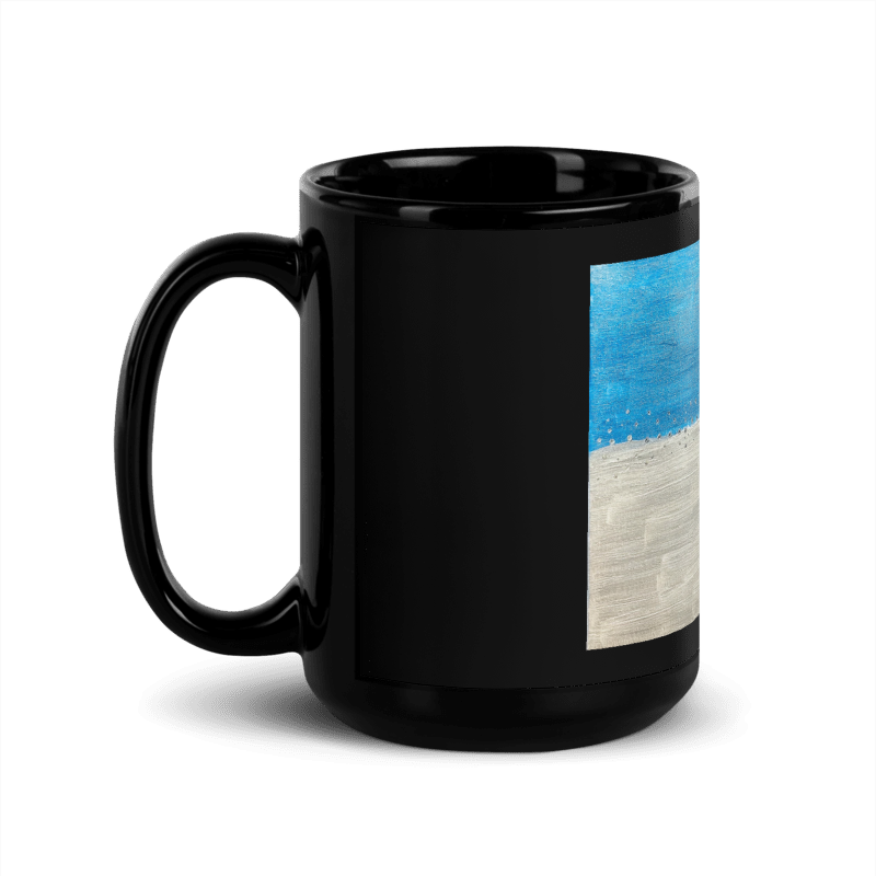 Black Glossy Mug-B/Grey